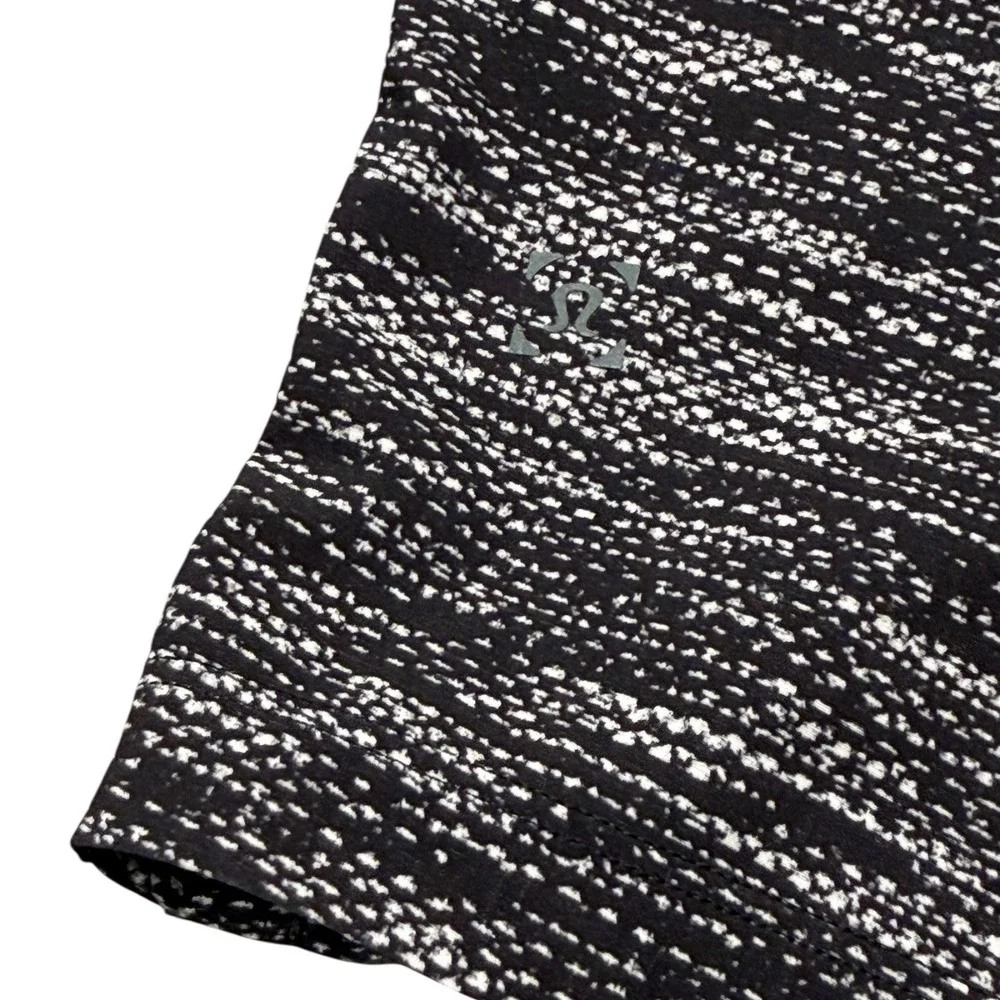 Lululemon Mens Space Dye Athletic Shorts Black White Medium 9 Inch Inseam - Picture 7 of 8
